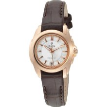 Bulova 97M104 Women's Precisionist Longwood Rose Gold Tone White Dial