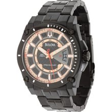 Bulova 98B143 Black Stainless Steel Precisionist Champlain Quartz Rose