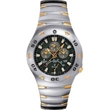 Bulova 98h07 Men's Watch Link Stainlessn Steel Gold Plated 20.00mm