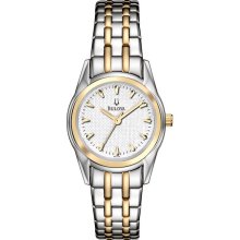 Bulova Bracelet Two-tone Stainless Steel Silver-Tone Dial Women's Watch #98L138