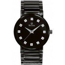 Bulova Contemporary Black Diamond Wristwatch Water 98D001