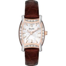 Bulova Diamond Rose Gold.tone Womens Watch 98R137