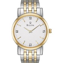 Bulova Mens 2-Tone Diamond Accent Watch