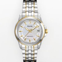 Bulova Precisionist Stainless Steel Two Tone Mother-Of-Pearl Watch -