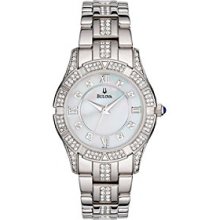 Bulova Women's Stainless Steel with Mother-of-Pearl Face and Crystal