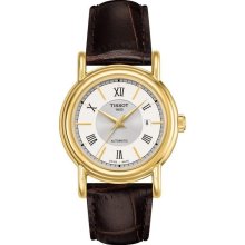 Carson Automatic Women's Watch - Silver Dial With Brown Leather Strap