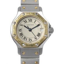 Cartier Santos Octagon SS 18K Gold Watch 8/10 Condition