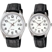 Casio Date Analog Leather Dress Couple Lover Pair Watch Mtp/ Ltp-1302l-7b Gift