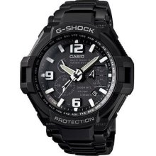 Casio G-aviation X-large G-shock Atomic Solar Black S/steel Band Gw4000d-1