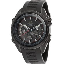 Casio Watches Men's Edifice Chronograph Black Dial Black Resin Black