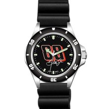 Challenger Nascar #88 Dale Jr Watch with Black Rubber Bracelet