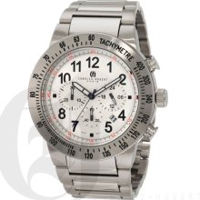 Charles-Hubert Men's Stainless Steel White Dial Chronograph Watch 3896-WW