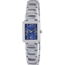 Chronotech Women's Blue Dial Polished Stainless Steel Watch