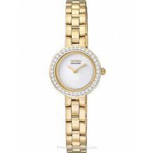 Citizen Eco-Drive Ladies Silhouette Crystal Gold-Tone EX1082-51A