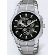 Citizen Eco Drive Men`s Silver Stainless Steel Bracelet Chronograph Watch