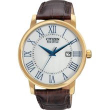 Citizen - Gents Eco-drive Leather Bracelet Watch - Bm6752-02a