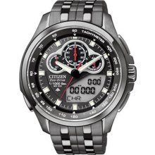 Citizen Men's Black Eco Drive Promaster SST Analog Digital Alarm Chronograph JW0097-54E