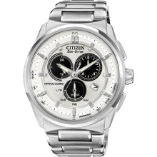 Citizen Men's Eco-Drive Stainless Steel Case and Bracelet Silver Dial Perpetual Calendar BL5480-53A