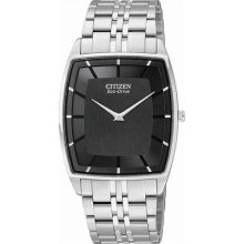 Citizen Men's Stiletto Eco-Drive Black Dial Stainless Steel