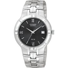 Citizen Quartz Mens Analog Stainless Watch - Silver Bracelet - Black Dial - BK2320-52E
