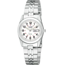 Citizen Quartz Womens Analog Stainless Watch - Silver Bracelet - White Dial - EQ0510-58A