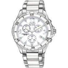 Citizen Stainless Steel Eco-Drive Ladies' Ceramic Chronograph