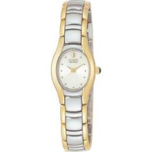 Citizen Womens $225 Two-tone Eco-drive Champagne Dial Watch Ep4074-52p