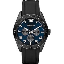 Claiborne Blk/blue Multifunction Chrono Mens Watch.cheapest On Ebay. Clm1009