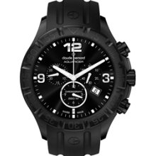 Claude Bernard Aquarider Black PVD Case Chronograph Dive Watch #10201-37N-NIN