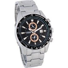 curren watches Stainless Steel Analog Watch with Calendar (Black)