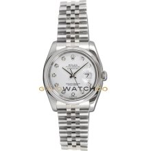 Datejust 116200 Steel Jubilee Smooth Bezel White Diamond Dial