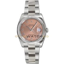 Datejust 116200 Steel Oyster Band Smooth Bezel Salmon Dial