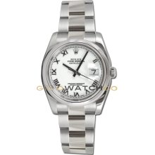 Datejust 116200 Steel Oyster Band Smooth Bezel White Dial Mint
