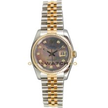 Datejust 116233 Steel Gold Jubilee Band Fluted MOP Diamond Dial