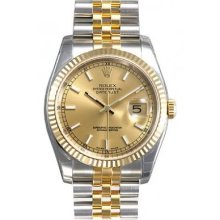 Datejust 116233 Steel Gold Jubilee Band Fluted Champage Dial