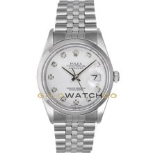 Datejust 16200 Jubilee Band Smooth Bezel White Diamond Dial