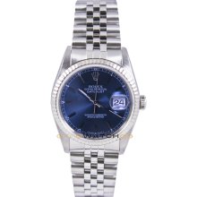 Datejust 16234 Jubilee Band Gold Fluted Bezel Blue Dial Beauty