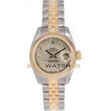 Datejust 179163 Steel Gold Jubilee Smooth Bezel MOP Diamond Dial