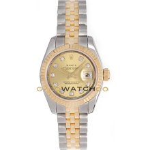 Datejust 179173 Steel Gold Jubilee Fluted Champagne Diamond Dial