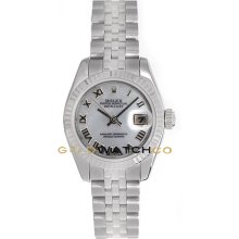 Datejust 179174 Steel Jubilee Band Fluted Bezel MOP Roman Dial