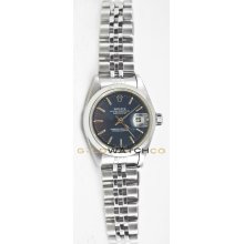 Datejust 69160 Steel Jubilee Band Smooth Bezel Blue Dial