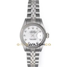 Datejust 69174 Steel Jubilee Fluted Bezel White Diamond Dial