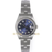 Datejust 69174 Steel Oyster Band Fluted Bezel Blue Diamond Dial