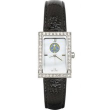 Denver Nuggets Ladies Allure Watch Black Leather Strap LogoArt