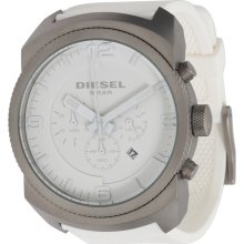 Diesel DZ1450 Men's White Polyurethane Rubber Strap White Dial Chronog