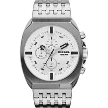 Diesel Men's DZ4262 Silver Stainless-Steel Quartz Watch with White