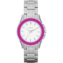 DKNY DKNY Silver Tone Fuchsia Topring Watch