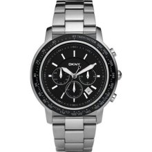 DKNY Men's NY1477 Silver Stainless-Steel Quartz Watch with Black ...