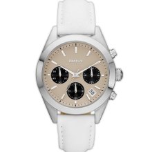 DKNY Round Leather Strap Watch