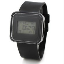 Fashion Square jelly spreadsheet digital watch black